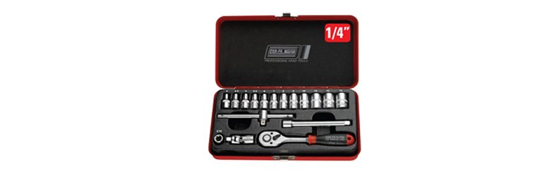 18 Pcs. 1/4” Drive 6-Point Socket Set