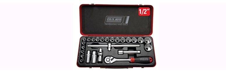 25 Pcs. 1/2” Drive 6-Point Socket Set