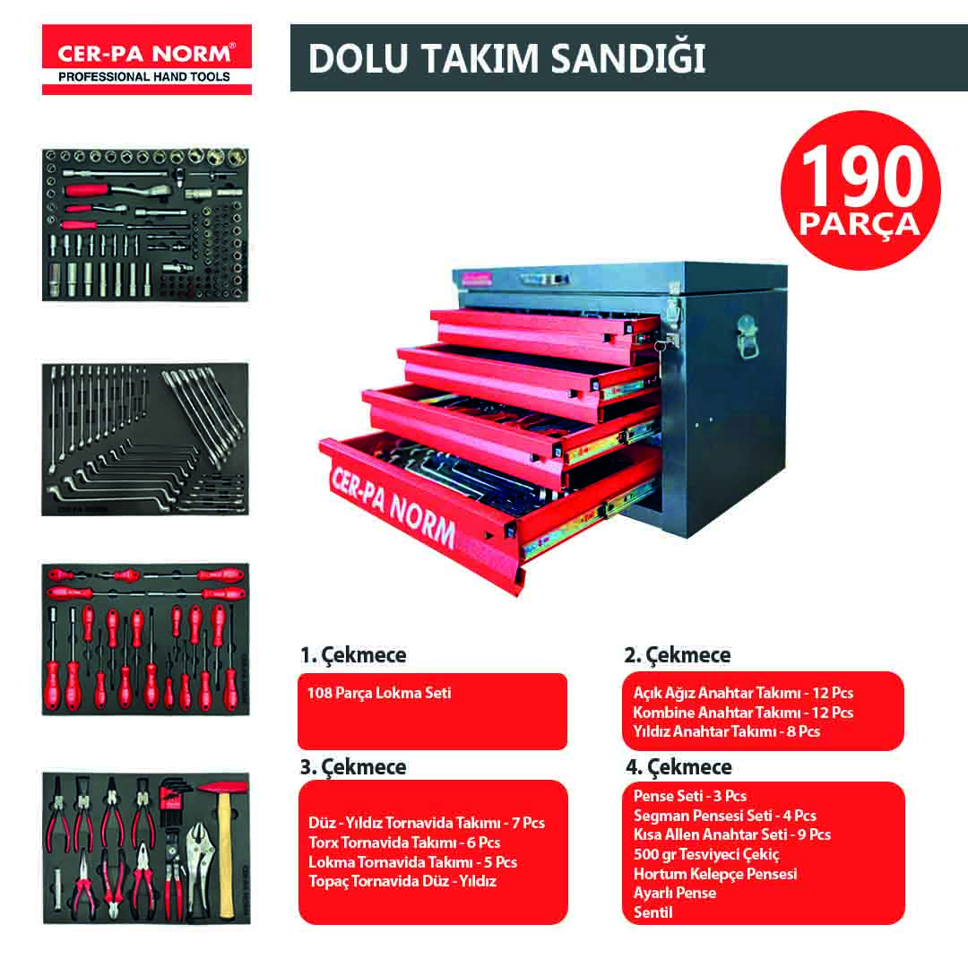 190 Parça Takım Sandığı